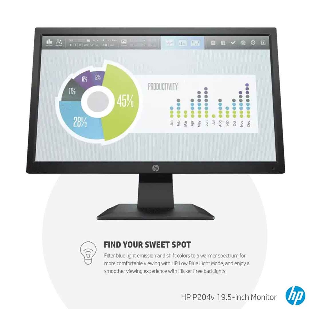 HP 19.5" LED Monitor (P204v )