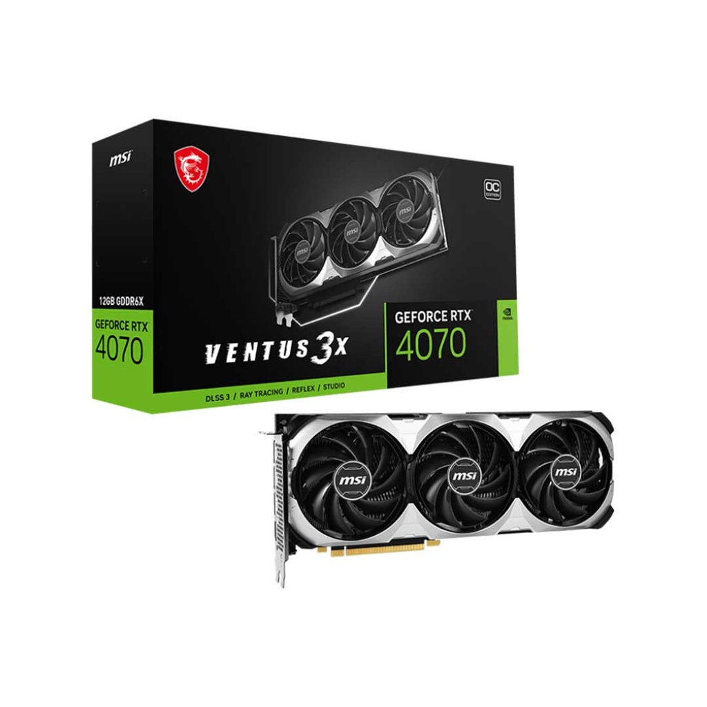 MSI NVIDIA Geforce RTX 4070 VENTUS 3X/12GB/GDDR6X Graphic Card (Triple Fan)